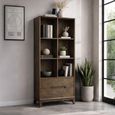 Cortez Bookcase - 2 Drawer - Brown - Mango Wood