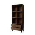 Cortez Bookcase - 2 Drawer - Brown - Mango Wood