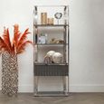 Genoa Shelving Unit - 1 Drawer - Open - Fluted - Grey and Metal
