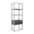 Genoa Shelving Unit - 1 Drawer - Open - Fluted - Grey and Metal