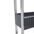 Genoa Shelving Unit - 1 Drawer - Open - Fluted - Grey and Metal