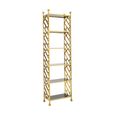 Horizon Bookcase - Black Glass with Gold Metal