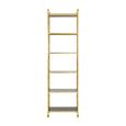 Horizon Bookcase - Black Glass with Gold Metal