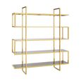 Horizon Bookcase - Maze - Black Glass with Gold Metal