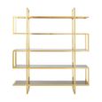 Horizon Bookcase - Maze - Black Glass with Gold Metal