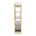 Horizon Bookcase - Maze - Black Glass with Gold Metal