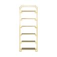 Horizon Open Shelving Unit - Black Glass with Gold Metal