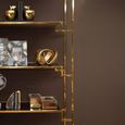 Horizon Open Shelving Unit - Black Glass with Gold Metal