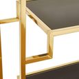 Horizon Open Shelving Unit - Black Glass with Gold Metal