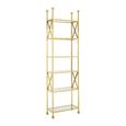 Horizon Open Shelving Unit - Clear Glass with Gold Metal