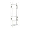 Horizon Open Shelving Unit - Clear Glass with Silver Metal