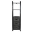 Norris Bookcase - 3 Drawer - Tall - Charcoal - Rustic Mango Wood