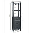 Norris Bookcase - 3 Drawer - Tall - Charcoal - Rustic Mango Wood