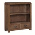 Oakridge Bookcase - 2 Drawer - Low - Dark Oak