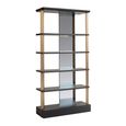 Alexander Jones Bookcase - Wide - Charcoal and Brass