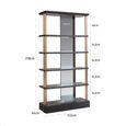 Alexander Jones Bookcase - Wide - Charcoal and Brass
