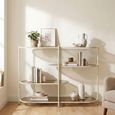 Brix Jill Open Shelving Unit - Low - Off White - Glass and Metal