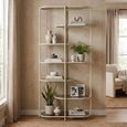 Brix Jill Open Shelving Unit - Tall - Off White - Glass and Metal