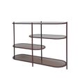 Brix Jill Open Shelving Unit - Low - Burgundy - Glass and Metal