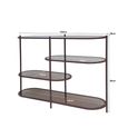 Brix Jill Open Shelving Unit - Low - Burgundy - Glass and Metal