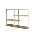 Brix Jill Open Shelving Unit - Low - Off White - Glass and Metal