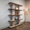 Willox Curved Open Shelving Unit - Beige and Brown - Oak