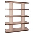 Willox Curved Open Shelving Unit - Beige and Brown - Oak