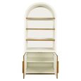 Tivoli Fluted Storage Cabinet - 2 Door - Arched - with Gold Trim - White - Ceramic