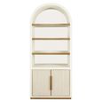 Tivoli Fluted Storage Cabinet - 2 Door - Arched - with Gold Trim - White - Ceramic