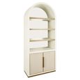 Tivoli Fluted Storage Cabinet - 2 Door - Arched - with Gold Trim - White - Ceramic