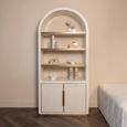 Tivoli Fluted Storage Cabinet - 2 Door - Arched - with Gold Trim - White - Ceramic