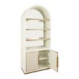 Tivoli Fluted Storage Cabinet - 2 Door - Arched - with Gold Trim - White - Ceramic