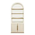 Tivoli Fluted Storage Cabinet - 2 Door - Arched - with Gold Trim - White - Ceramic