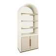 Tivoli Fluted Storage Cabinet - 2 Door - Arched - with Gold Trim - White - Ceramic