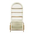 Tivoli Fluted Storage Cabinet - 2 Door - Arched - with Gold Trim - White - Ceramic