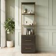 Carter Shelving Unit - 2 Drawer - Brown - Oak and Metal