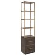 Carter Shelving Unit - 2 Drawer - Brown - Oak and Metal