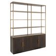 Carter Shelving Unit - 4 Door - Large - Brown - Oak and Metal