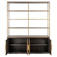 Carter Shelving Unit - 4 Door - Large - Brown - Oak and Metal