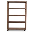 Bassano Shelving Unit - Low - on Wheels - Natural - Recycled Wood and Metal