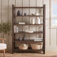 Open Shelving Unit - Cross Braced - Brown - Wooden