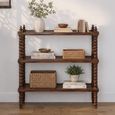 Open Shelving Unit - Spindle Frame - Rich Dark - Wooden