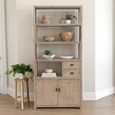 Pull Out Bookcase - 2 Door - 2 Drawer - Natural - Wooden