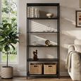 Wellington Open Shelving Unit - Wide - Black - Metal