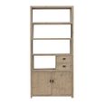 Pull Out Bookcase - 2 Door - 2 Drawer - Natural - Wooden