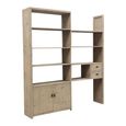 Pull Out Bookcase - 2 Door - 2 Drawer - Natural - Wooden