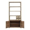 Pull Out Bookcase - 2 Door - 2 Drawer - Natural - Wooden