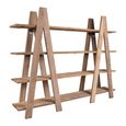 Santander Open Shelving Unit - A-Frame - Rustic Natural - Wooden