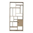 Sue Bookcase - 1 Door - Geometric Pattern - Natural - Wooden