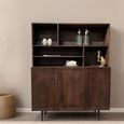 Elan Shelving Unit - 3 Door - Chestnut - Mango Wood